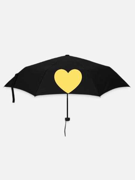 gelbes Herz gelb Geschenk Valentinstag - Regenschirm (klein) - Schwarz