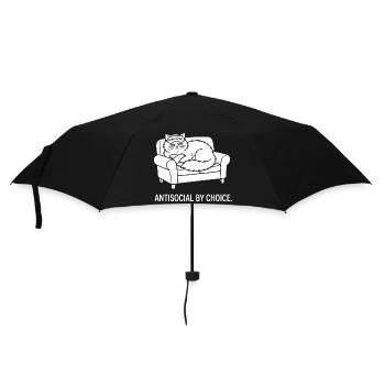 Antisocial by Choice Cat Gift - Umbrella (small) - black - Front