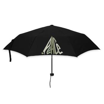 Peace Graffiti with Heart Green - Umbrella (small) - black - Front