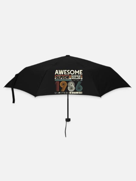 1986 Jahrgang 40 Geburtstag Geschenk Retro - Regenschirm (klein) - Schwarz
