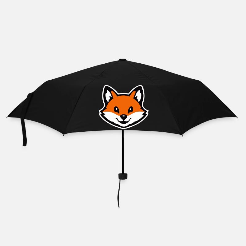 Fox Face Sticker Cartoon - Umbrella (small) - black