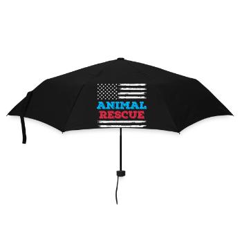 American Flag Tierrettung Freiwilliges Tierheim - Regenschirm (klein) - Schwarz - Vorne