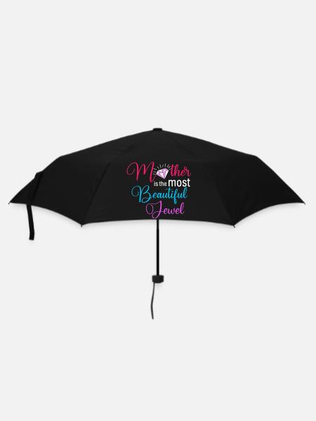 Mutter ist der schönste Juwelen-Blumendiamant - Regenschirm (klein) - Schwarz