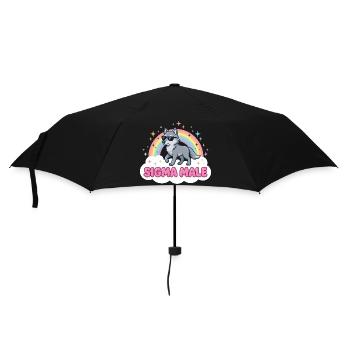 Sigma Male Wolf – Funny Meme Design - Umbrella (small) - black - Front