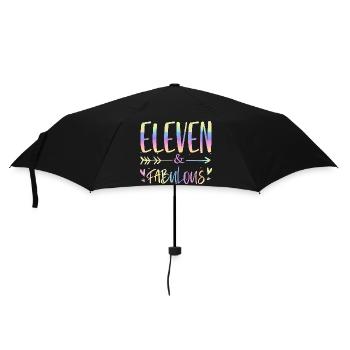 Eleven & Fabulous Rainbow Script - Umbrella (small) - black - Front