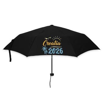 Croatia 2026 - Regenschirm (klein) - Schwarz - Vorne