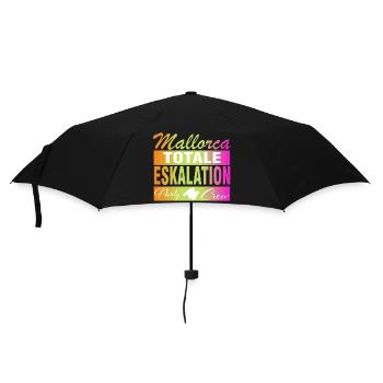 Mallorca, Eskalation - Regenschirm (klein) - Schwarz - Vorne