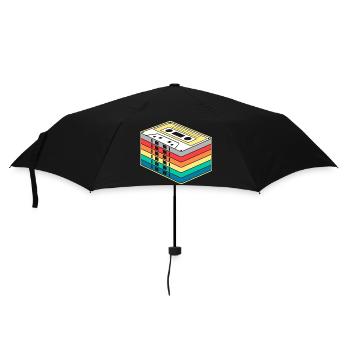 Vibrant Rainbow Cassette Tape - Umbrella (small) - black - Front