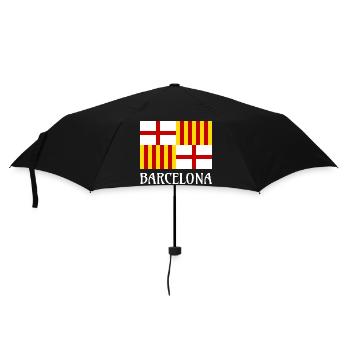 Flag Red White Yellow Barcelona Patriotic Banner - Umbrella (small) - black - Front