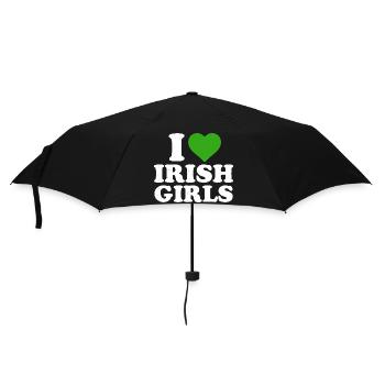 Ich liebe irische Mädchen - Regenschirm (klein) - Schwarz - Vorne