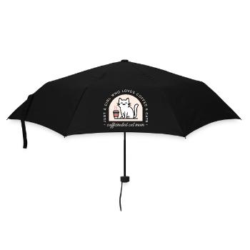 Katzenmama und Kaffeeliebhaberin - Regenschirm (klein) - Schwarz - Vorne