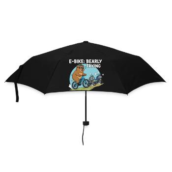 E-Bike Bearly Trying Funny Grizzly - Umbrella (small) - black - Front