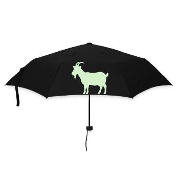 Mintgrüne Ziegen-Silhouette - Regenschirm (klein) - Schwarz - Vorne