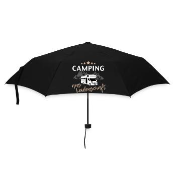 Camping passionné avec caravane à Berge - Parapluie standard - noir - Devant