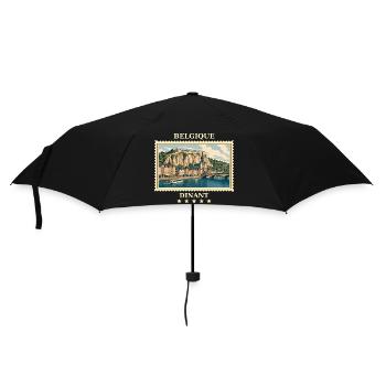 Belgien Dinant Vintage Reisemarke - Regenschirm (klein) - Schwarz - Vorne