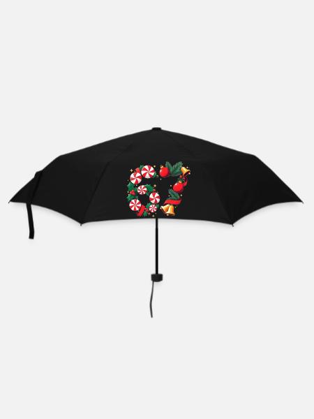 Pfefferminzkranz Weihnachtsstimmung - Regenschirm (klein) - Schwarz