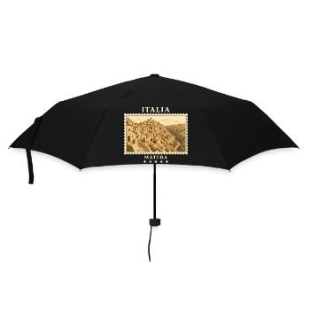 Italien Matera Vintage Reisemarke - Regenschirm (klein) - Schwarz - Vorne