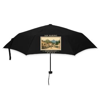 San Marino Serravalle Vintage Reisemarke - Regenschirm (klein) - Schwarz - Vorne