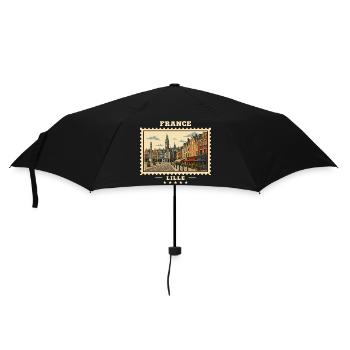 Frankreich Lille Vintage Reisemarke - Regenschirm (klein) - Schwarz - Vorne