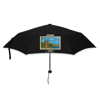 Schweden Växjö Vintage Reisemarke - Regenschirm (klein) - Schwarz - Vorne