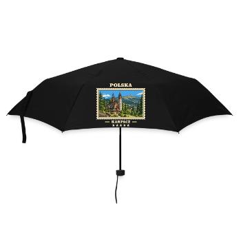 Polska Karpacz Vintage Reisemarke - Regenschirm (klein) - Schwarz - Vorne
