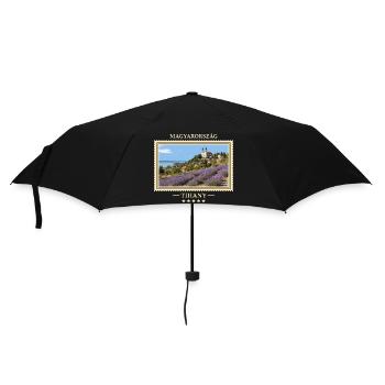 Ungarn Tihany Vintage Reisemarke - Regenschirm (klein) - Schwarz - Vorne