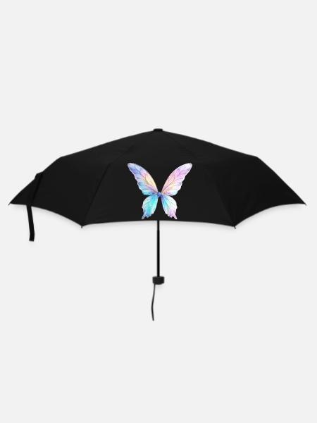 Feenflügel Design - Regenschirm (klein) - Schwarz