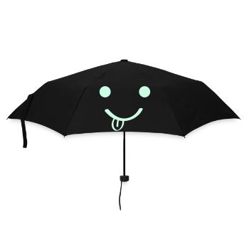 Smileface - Regenschirm (klein) - Schwarz - Vorne
