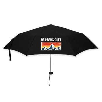 Der Berg Ruft Berge Spruch Sprüche Retro Geschenk - Regenschirm (klein) - Schwarz - Vorne