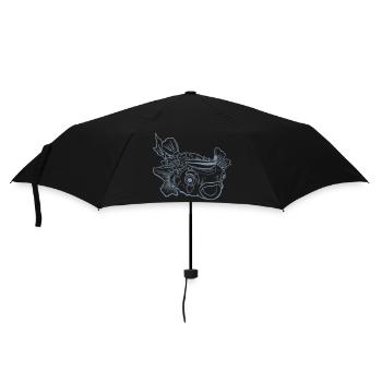 Pufferfish, hedgehog fish and cleaner wrasse symbiosis - Umbrella (small) - black - Front