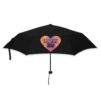 read my lips spruch - Regenschirm (klein) - Schwarz - Vorne