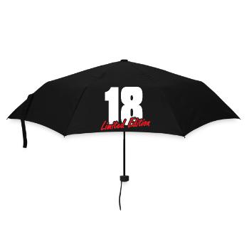 18 Limited Edition 18. Geburtstag - Regenschirm (klein) - Schwarz - Vorne