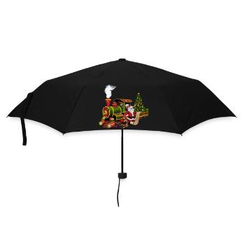Santa mit einem Zug - Regenschirm (klein) - Schwarz - Vorne