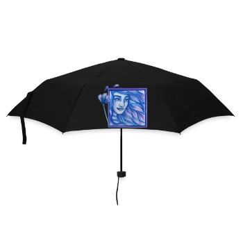 Wind Goddess Blue - Umbrella (small) - black - Front