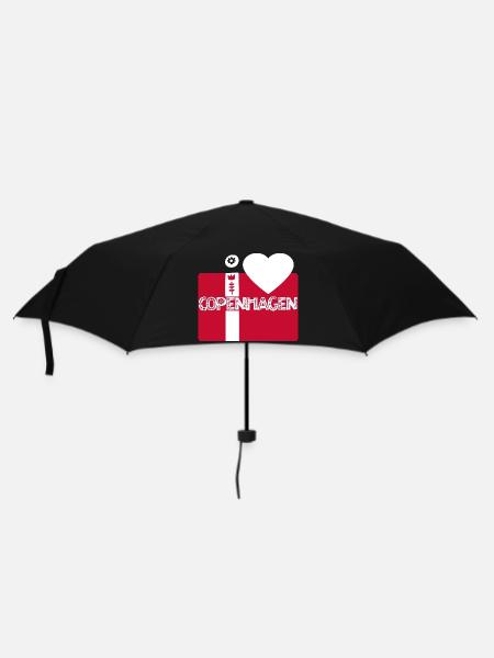 Kopenhagen - Regenschirm (klein) - Schwarz