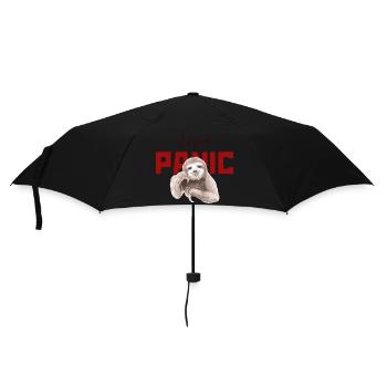 Let's Not Panic - Funny Sloth Design - Umbrella (small) - black - Front
