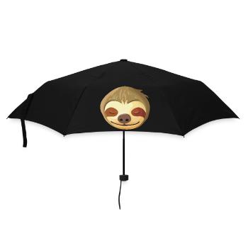 Schlafendes Faultier Gesicht - Regenschirm (klein) - Schwarz - Vorne