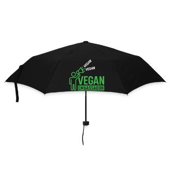 Vegan Embassador - Regenschirm (klein) - Schwarz - Vorne
