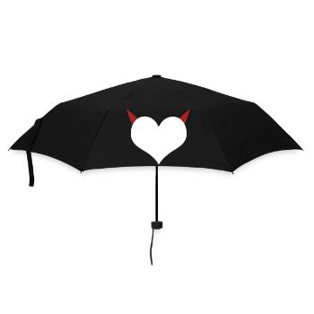 Herz Teufel Devil I love - Umbrella (small) - black - Front