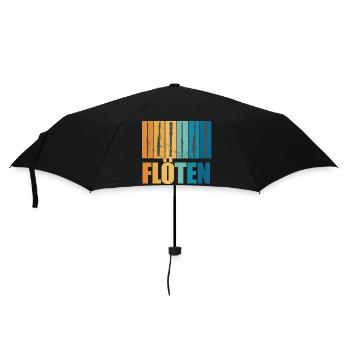 Flöten Vintage Musiker Instrument Geschenk - Regenschirm (klein) - Schwarz - Vorne