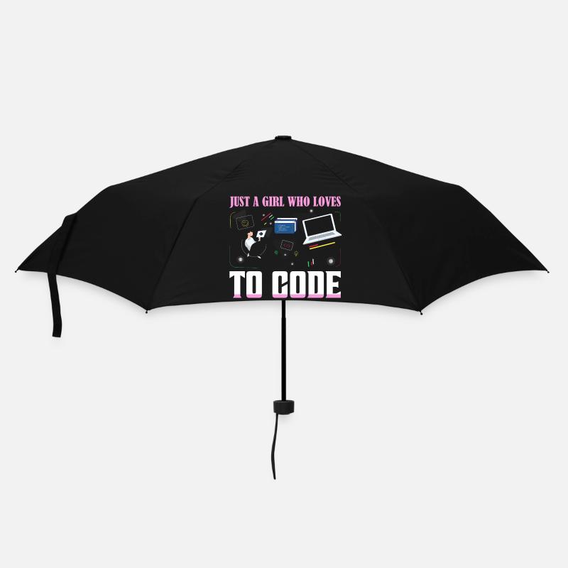 Just A Girl Who Loves To Code Coding Software - Regenschirm (klein) - Schwarz