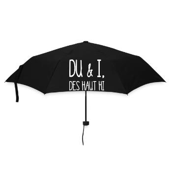 Du und i. Des haut hi. Du u. ich. Das funktioniert - Regenschirm (klein) - Schwarz - Vorne