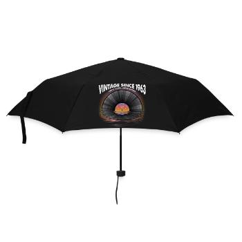 Vintage seit 1963 Retro Disco Music Vintage - Regenschirm (klein) - Schwarz - Vorne