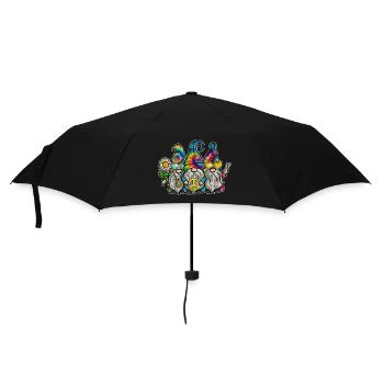 Hippie Gnomes Peace Tie Dye - Regenschirm (klein) - Schwarz - Vorne