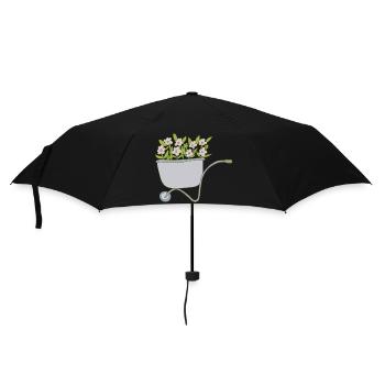 schubkarren blumen - Regenschirm (klein) - Schwarz - Vorne