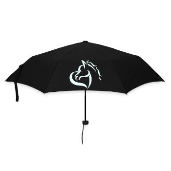 Tannis Ausritte logo hellblau schwarz ohne Name - Regenschirm (klein) - Schwarz - Vorne