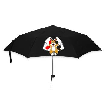 Hund Poker Pokerkarten - Regenschirm (klein) - Schwarz - Vorne