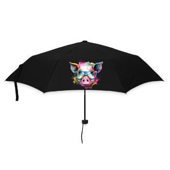 Jim the pig - Umbrella (small) - black - Front