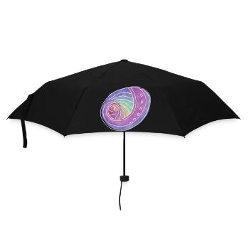 « Abalone », design de ligne boho, série « Shells » - Parapluie standard - noir - Devant