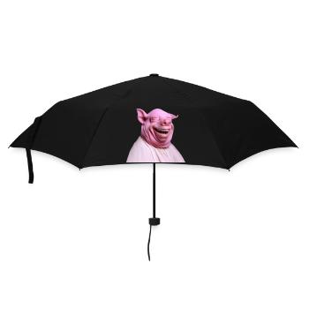 Happy Tier, happy wir! - Regenschirm (klein) - Schwarz - Vorne
